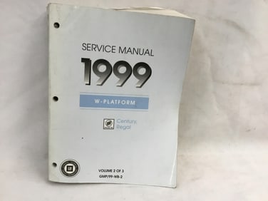 1999 Buick Century, Regal W-Platform Service Manual Volume Two of Three