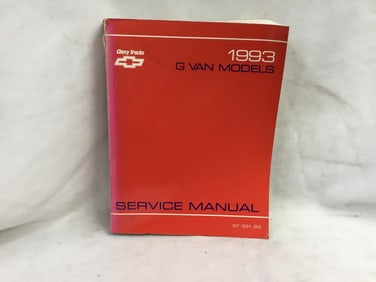 1993 Chevy Trucks G Van Models Service Manual