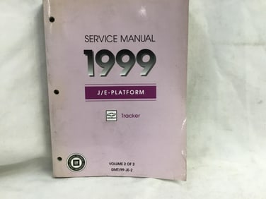 1999 Chevrolet Tracker J/E Platform Service Manual Volume Two of Two