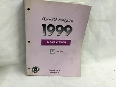 1999 Chevrolet Tracker J/E Platform Service Manual Volume One of Two