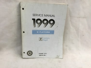 1999 Buick Century, Regal W-Platform Service Manual Volume One of Three