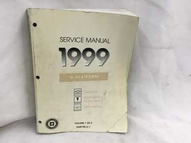 1999 Chevrolet Venture, Pontiac Montana, Oldsmobile Silhouette Service Manual Volume One of Two