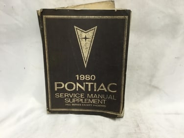 1980 Pontiac Service Manual Supplement