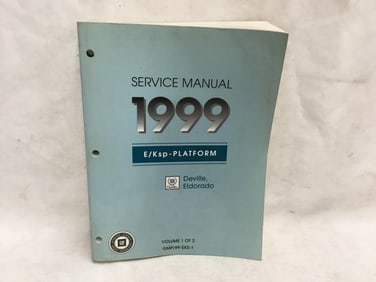 1999 Cadillac Deville, Eldorado E/Ksp Platform Service Manual Volume One of Two