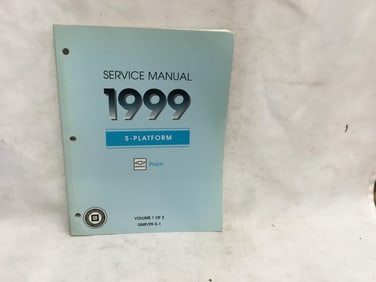 1999 Chevrolet Prizm S-Platform Service Manual Volume One of Two