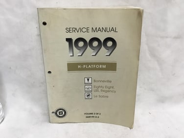 1999 Pontiac Bonneville, Oldsmobile 88, Buick Le Sabre H-Platform Service Manual Volume Two of Two