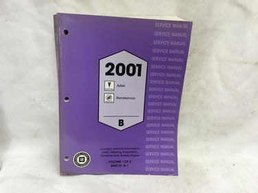 2001 Pontiac Aztek, Buick Rendezvous Service Manual Volume One of Two