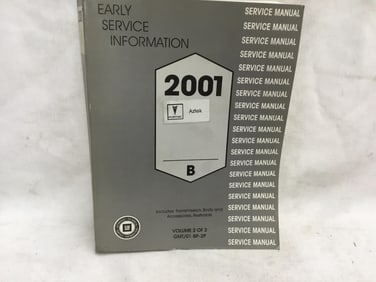 2001 Pontiac Aztek Early Service Information Volume Two of Two