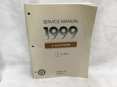 1999 Cadillac Catera V-Platform Service Manual Volume One of Two