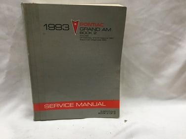1993 Pontiac Grand Am Service Manual Book Two of Two`