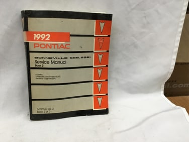 1992 Pontiac Bonneville SSE, SSEi Service Manual Book Two of Three