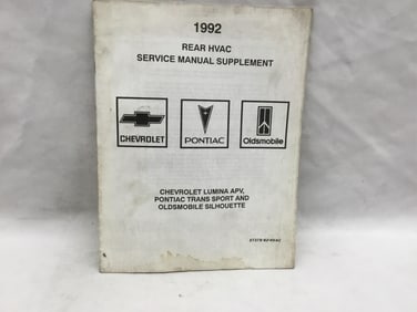 1992 Chevrolet Lumina, Pontiac Trans Sport, Oldsmobile Silhouette Rear HVAC Supplement