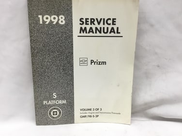 1998 Chevrolet Prizm Service Manual Volume Three of Three
