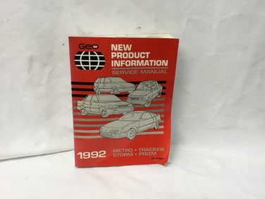 1992 Geo New Product Information Service Manual - Metro, Tracker, Storm, Prizm