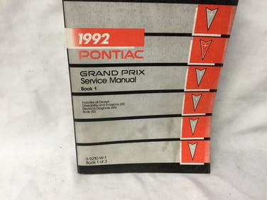 1992 Pontiac Grand Prix Service Manual Book 1 of 3