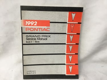 1992 Pontiac Grand Prix Service Manual Book 3 of 3
