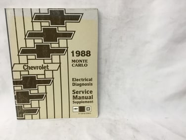 1988 Chevrolet Monte Carlo Electrical Diagnosis Service Manual Supplement