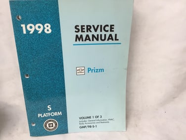 1998 Chevrolet Prizm Service Manual Volume 1 of 3