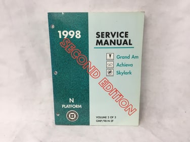 1998 Pontiac Grand Am Oldsmobile Achieva Buick Skylark Service Manual Vol 2