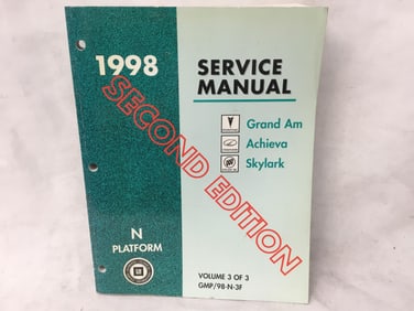 1998 Pontiac Grand Am Oldsmobile Achieva Buick Skylark Service Manual Vol 3