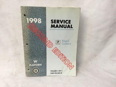 1998 Buick Regal, Century Service Manual Volume 3 of 3 Second Edition