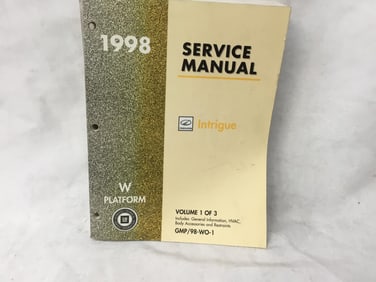 1998 Oldsmobile Intrigue Service Manual Volume 1 of 3