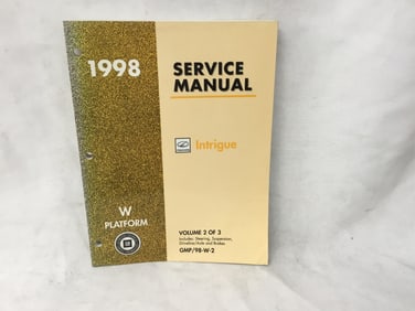 1998 Oldsmobile Intrigue Service Manual Volume 2 of 3