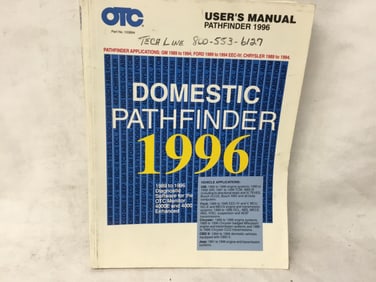 1996 Domestic Pathfinder User's Manual: Diagnositc Software For OTC Monitor 4000E