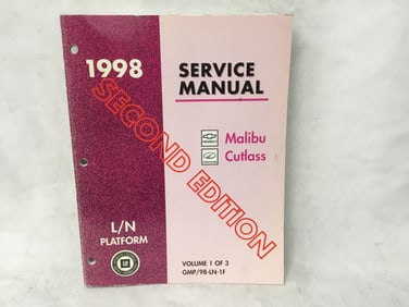 1998 Chevrolet Malibu Oldsmobile Cutlass Service Manual Volume 1 of 3 Second Edition