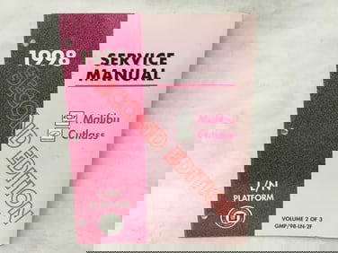 1998 Chevrolet Malibu Oldsmobile Cutlass Service Manual Volume 2 of 3 Second Edition