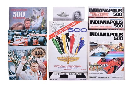 Eight 1970's Indy 500 Programs and Official Yearbooks