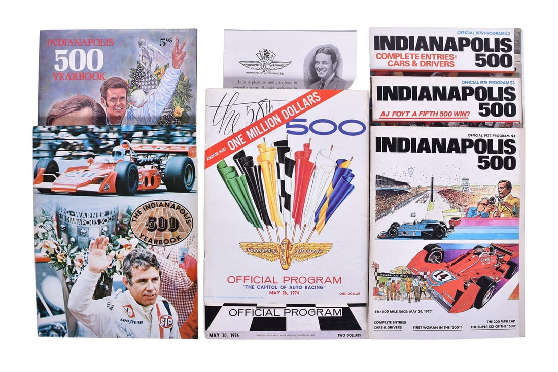 Eight 1970's Indy 500 Programs and Official Yearbooks (1 of 3)