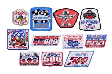 Eleven Indianapolis 500 Cloth Patches 1970s and 1980s