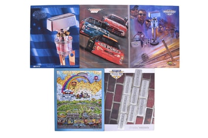 Five Brickyard 400 Official Programs With Penthouse Box Stand Ticket Stubs- 2002, 2003, 2004, 2005,