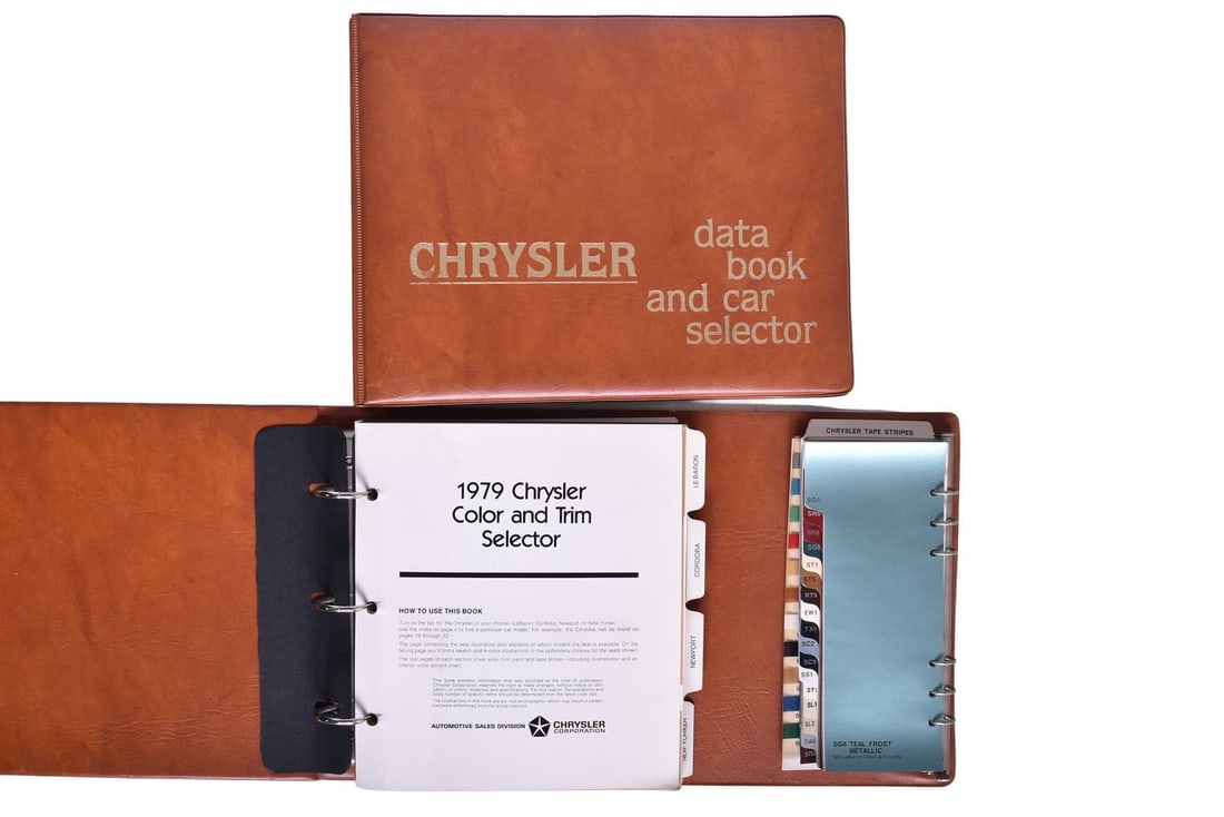 Pair of 1979 Chrysler Dealership Sales Books - Including Paint Color Chips (1 of 3)