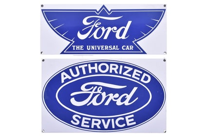 Pair of Reproduction Ford Service and Dealer Signs