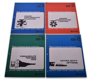 Four 1968 Chrysler Master Technician Reference Books - Torqueflite Testing Tips, Engine Performance