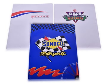 Group of 1990s Motorsports Racing Promotional Folders - Dodge, Sunoco, and Texaco