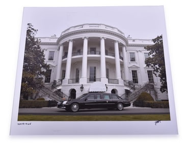1990s Color Photo Print of White House Limousine Automobile