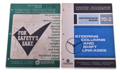 Pair of Chrysler Car Master Technician Service Conference Reference Books - 67-8, 70-2
