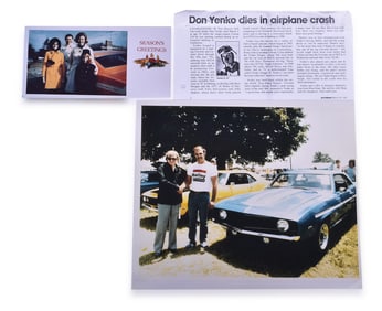 Don Yenko Christmas Card, Photograph, and Reprint Obiturary