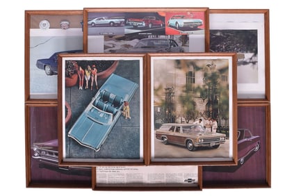 Eight 1960s and 1970s GM Advertising with California Dealership Stickers - Buick, Chevy, Olds,