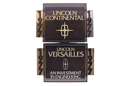 Pair of Lincoln Hanging Dealership Signs - Mark V and Continental