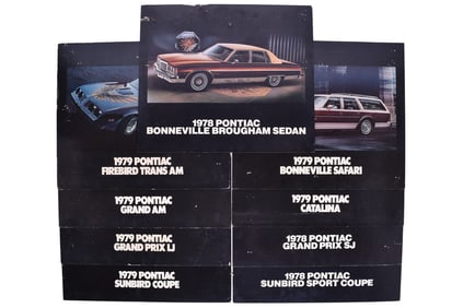 Set of nine 1978 / 1979 Pontiac Dealership Posters - Trans Am, Grand Prix, etc.