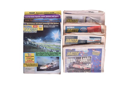 Eight Issues Of NHRA National Dragster Weekly News Magazine/ Paper- 1987-1994