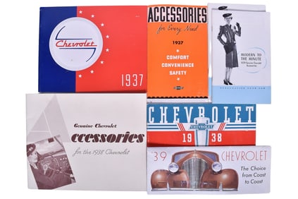 Seven 1937-1939 Chevrolet Accessory and Sales Brochures