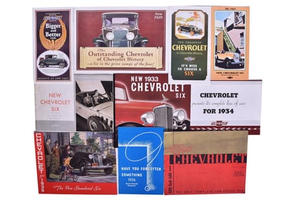 Ten Chevrolet Dealership and Sales Brochures 1928-1936 - Accessory Catalog, Standard Six, etc.