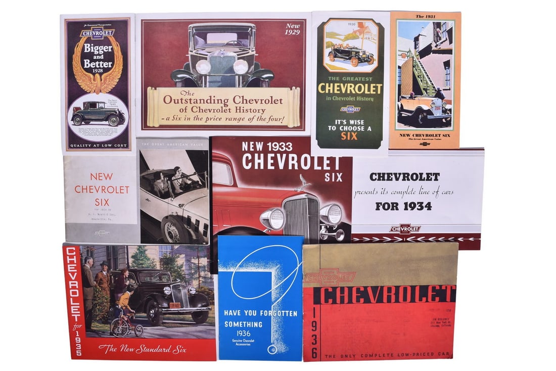 Ten Chevrolet Dealership and Sales Brochures 1928-1936 - Accessory Catalog, Standard Six, etc. (1 of 4)