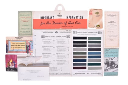 Great Group of 1940 LaSalle Owner and Dealership Materials - Includes original Invoice