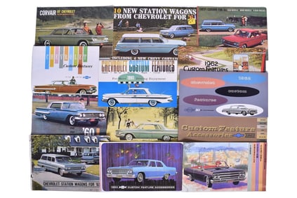 13 Pieces of 1960s Chevrolet Sales Literature - Chevelle, Corvair, Wagons, Trucks, etc.